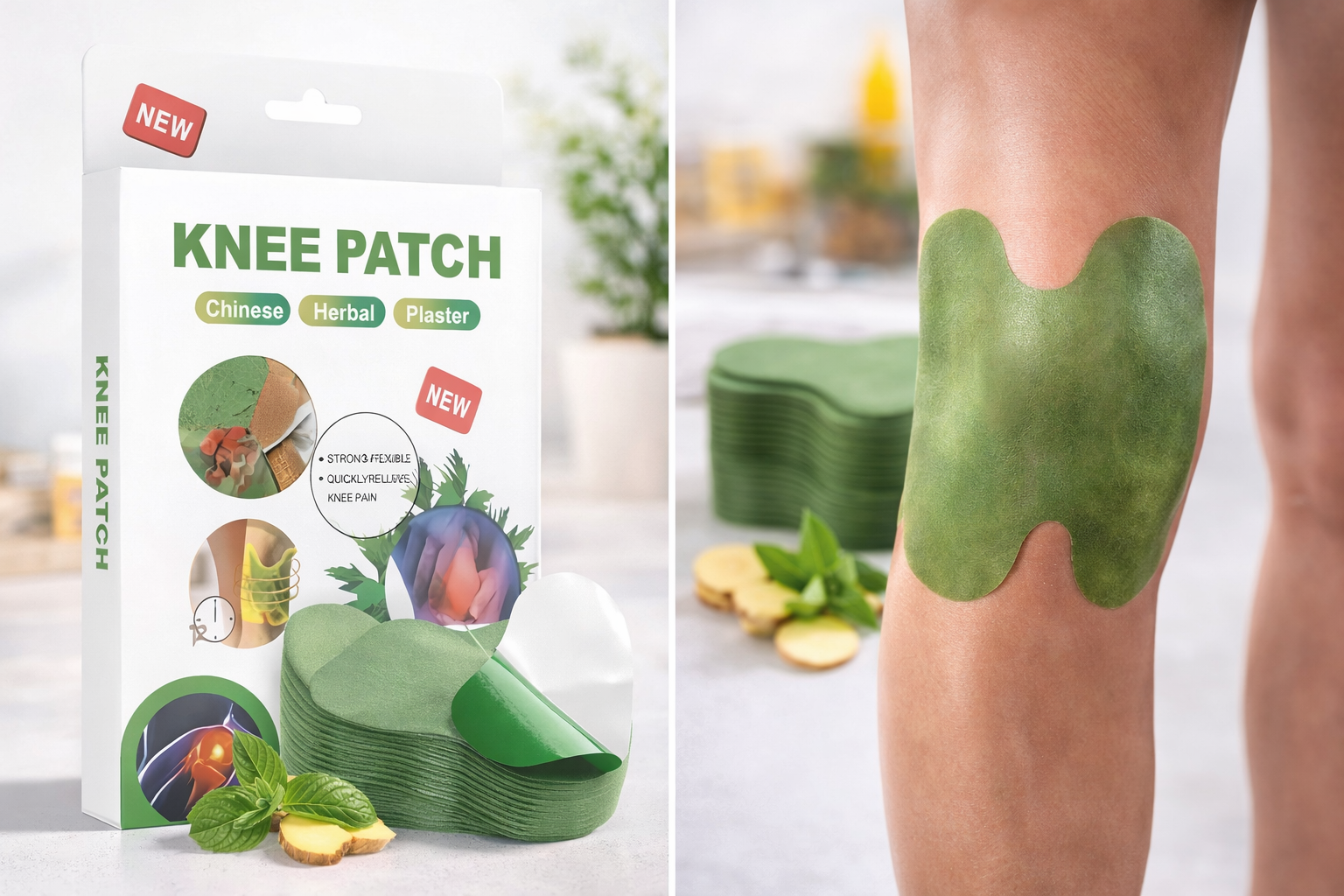 Herbal Knee Pain Relief Patches (10 Pcs)